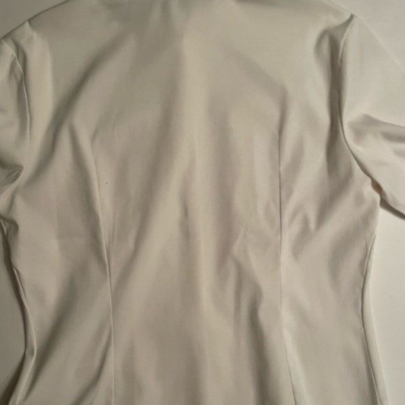 Express white bottoms down shirt size 9/10. Stretchy, 2/3 sleeves - Picture 12 of 14